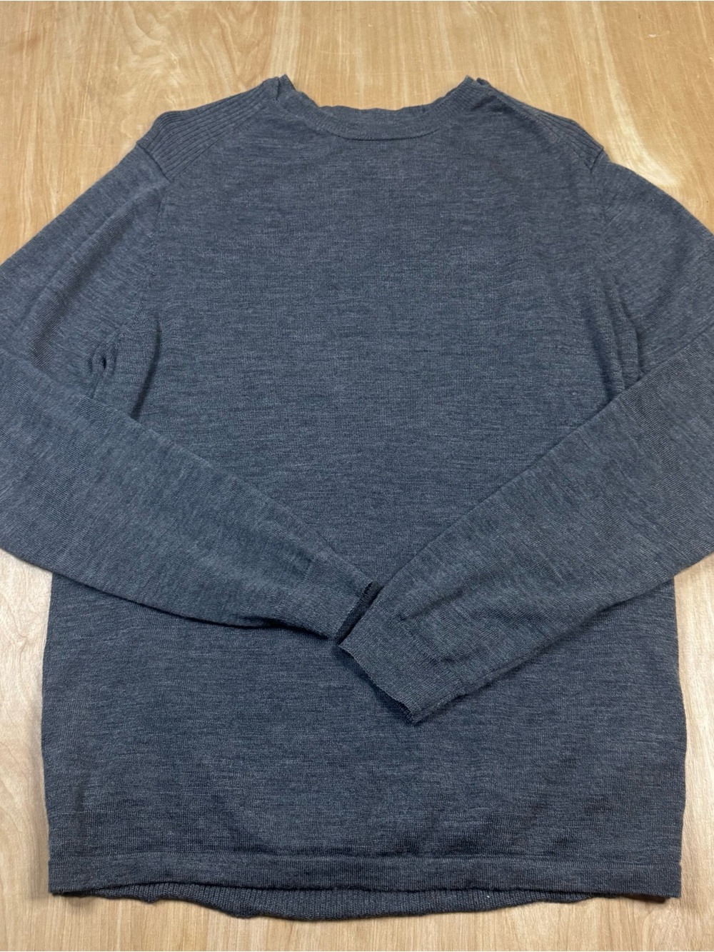 REISS Mens Gray Merino Wool Knit Crew Neck Long Sleeve Pullover Sweater Medium